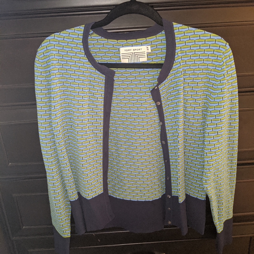 Tory Burch Sport Blue/Green Cardigan